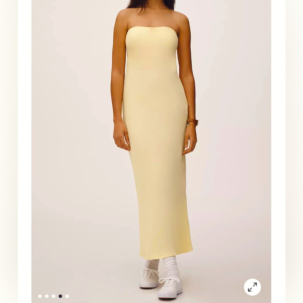 Anthropologie NWT butter Yellow slip Dress size L